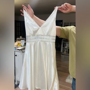 Jules & Cleo white satin dress